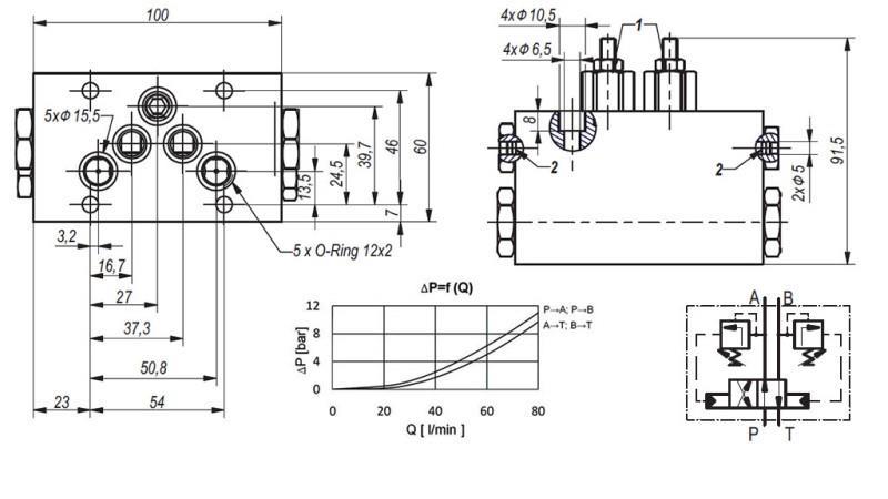 VANNE HYDRAULIQUE ROTATIVE MÉCANIQUE POUR BROUETTE HLEVSKE CETOP5 4/2 RHA