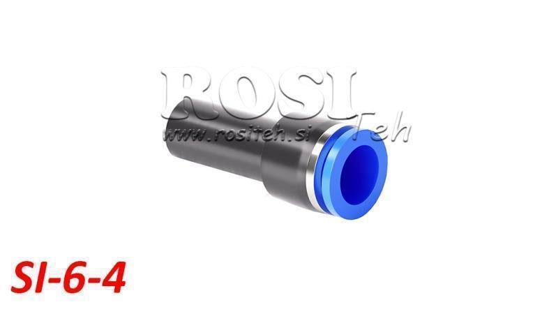 CONNECTEUR DE RÉDUCTEUR PNEUMATIQUE ENFICHABLE TPA SANS FILET SI-6-4