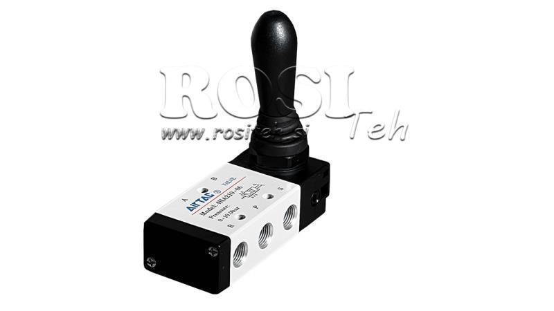 VANNE MANUELLE PNEUMATIQUE 5/3 3/8 PRT-1053-CRV RETOUR AVEC RESSORT