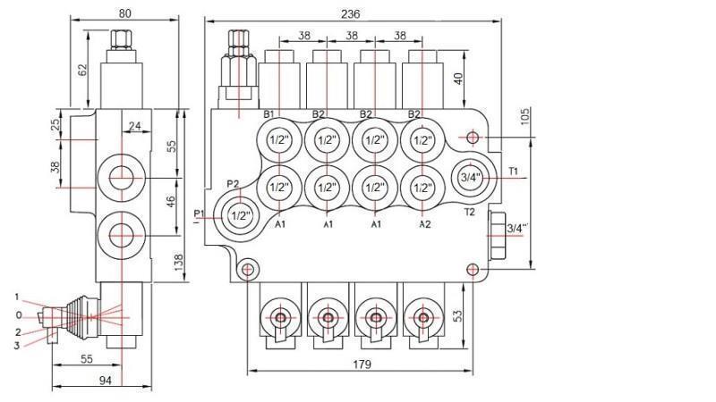 SOUPAPE HYDRAULIQUE 4xP80
