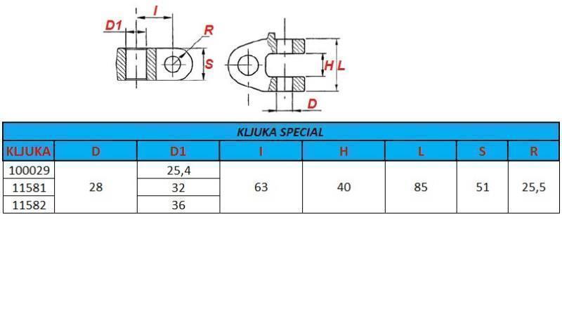 kljuka special fi36 za poteznico kat.3