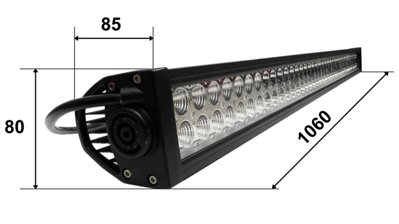 LAMPE DE TRAVAIL LED - LUMIÈRE 80 LED 240W 12V-24V COMBO 106CM MEGA