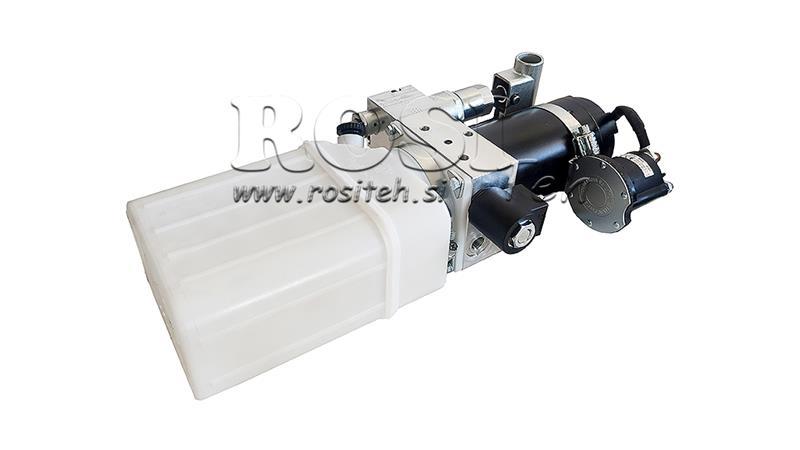 AGGREGAT HYDRAULIQUE MINI 24V CC - 0.8kW = 0.5cc - 1.5 lit - unité monophasée (PVC) avec pompe manuelle