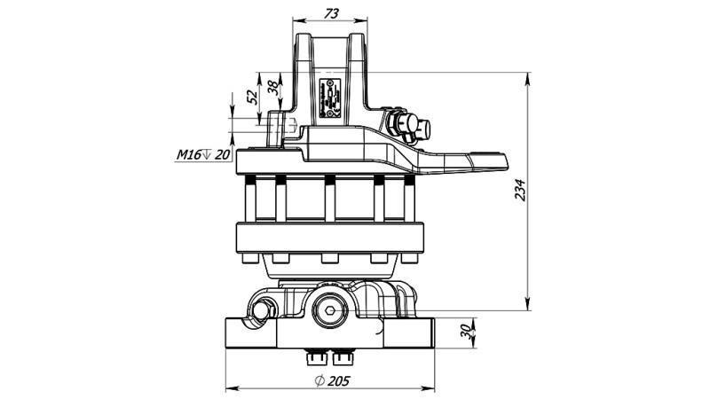 ROTATEUR HYDRAULIQUE 5500/3250 KG AVEC FLANGE