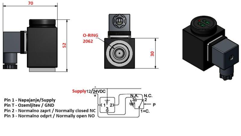 INTERUPTEUR ÉLECTRONIQUE DE PRESSION X55 0-200 BAR (MAX.500BAR)