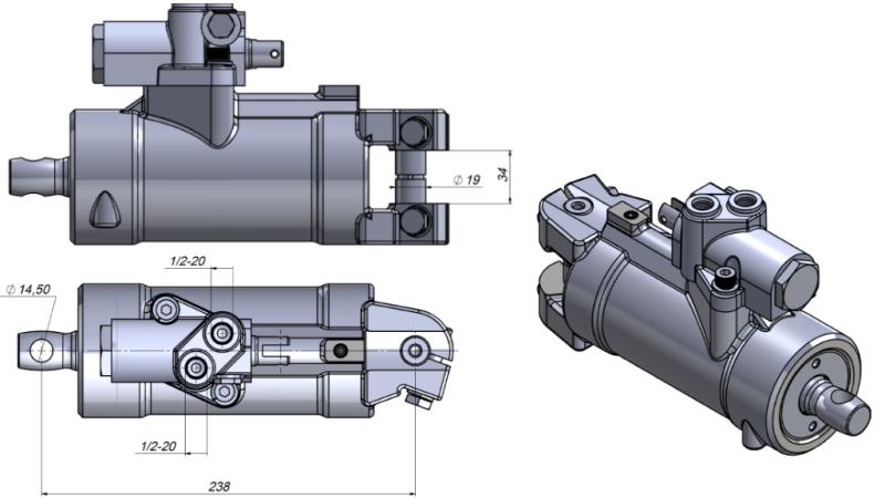 CYLINDRE DE DIRECTION HYDRAULIQUE MASSEY FERGUSON