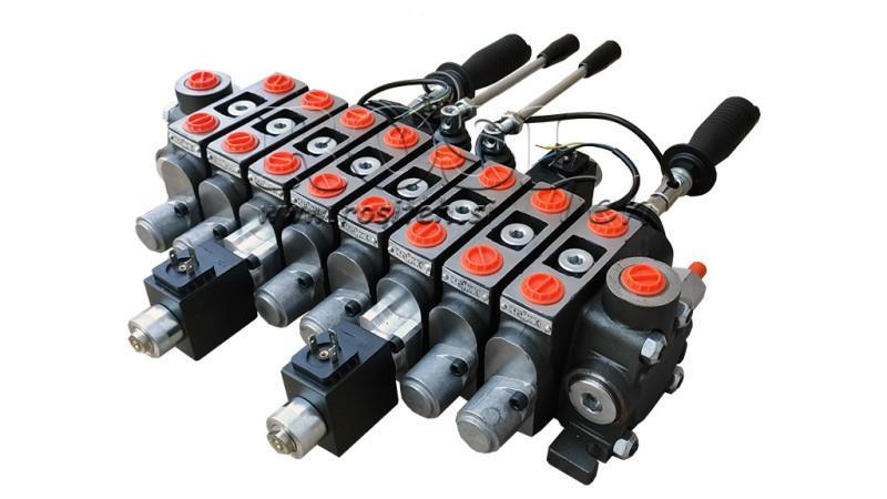 VANNE HYDRAULIQUE HIAB 8xPC70   2x JOYSTICK - CONTRÔLE ÉLECTRIQUE 12V