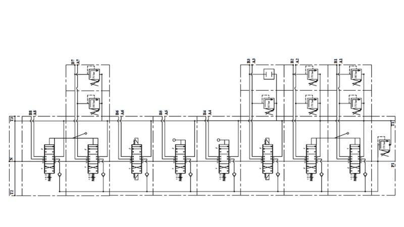 VANNE HYDRAULIQUE HIAB 8xPC70   2x JOYSTICK - CONTRÔLE ÉLECTRIQUE 12V
