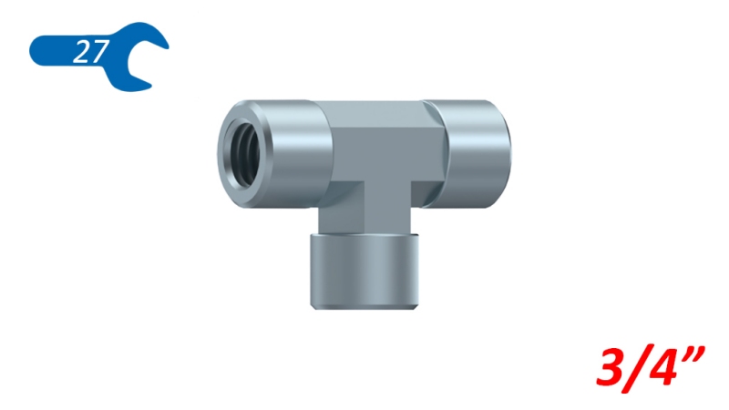 T PIECE HYDRAULIQUE FEMELLE-FEMELLE 3/4