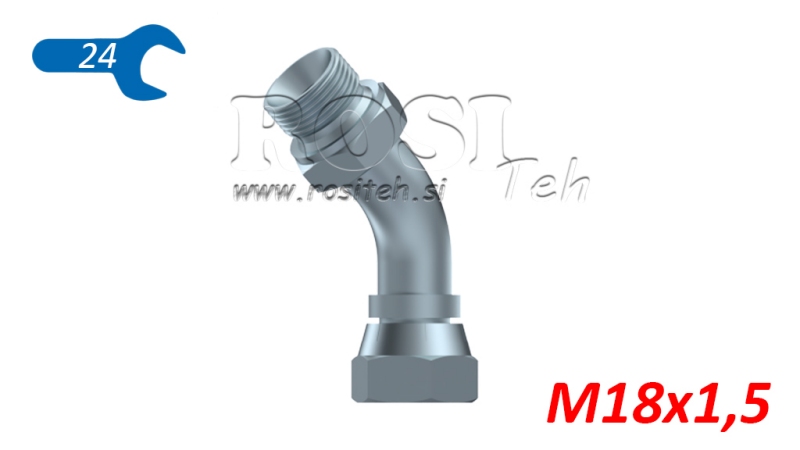 HIDRAVLIČNO KOLENO 45° BSP MOŠKO-ŽENSKO M18x1,5