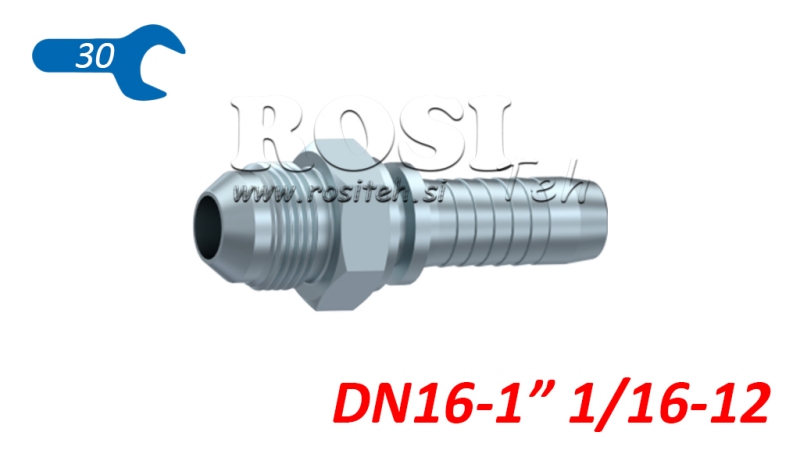 CONNEXION HYDRAULIQUE AGJ JIC74° MALE DN16-1” 1/16-12