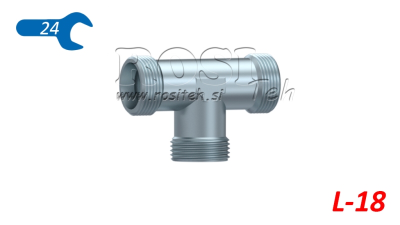 T-PIECE HYDRAULIQUE L-18 AVEC ÉCROU