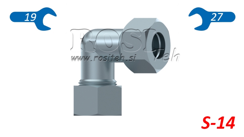 COUDE HYDRAULIQUE 90° S-14 AVEC ÉCROU
