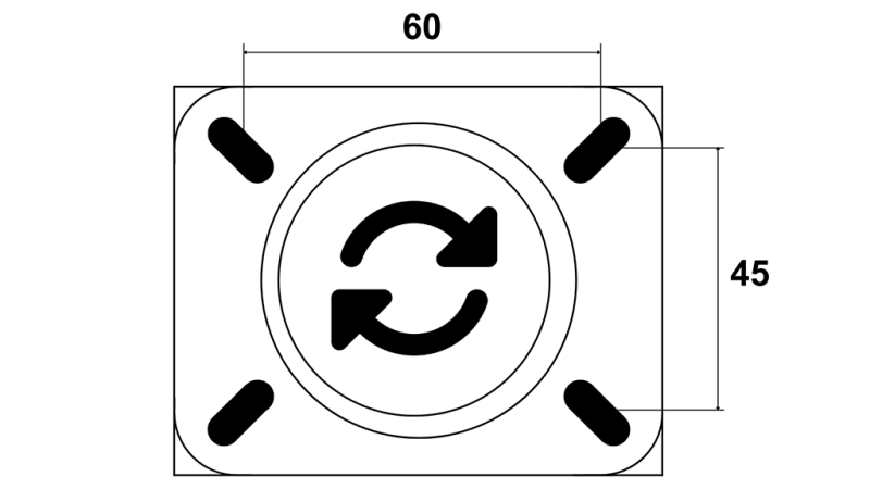 ROUE 75mm AVEC BASE PIVOTANTE