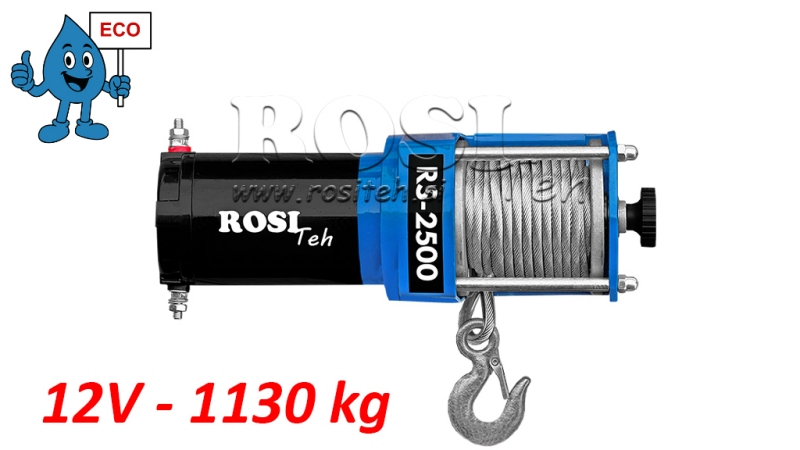 12 V TREUIL ÉLECTRIQUE RS-2500 - 1130 kg - ECO