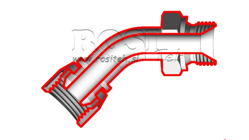 HIDRAVLIČNO KOLENO 45° BSP MOŠKO-ŽENSKO M18x1,5