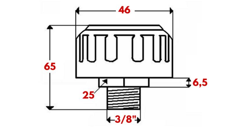 BOUCHON RENIFLARD POUR RESERVOIR – G3/8 - 40 MICRONS - EN ACIER INOXYDABLE