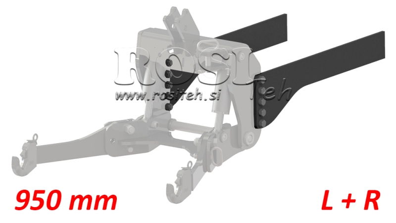 CONSOLE DE MONTAGE UNIVERSELLE POUR HYDRAULIQUE AVANT DE TRACTEUR CAT. 2 & CAT. 3 (950 mm)