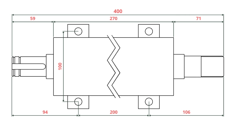 ARBRE DE SCIE CIRCULAIRE EN FONTE 400MM (FILETAGE DROIT)