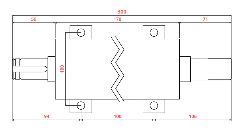 OSOVINA ZA CIRKULAR LITOŽELEZNA 300mm (DESNI NAVOJ)