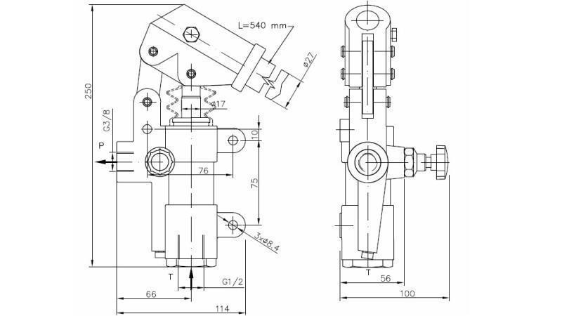 POMPE MANUELLE 20CC -SD- AUTONOME UNIDIRECTIONNEL - dimensions