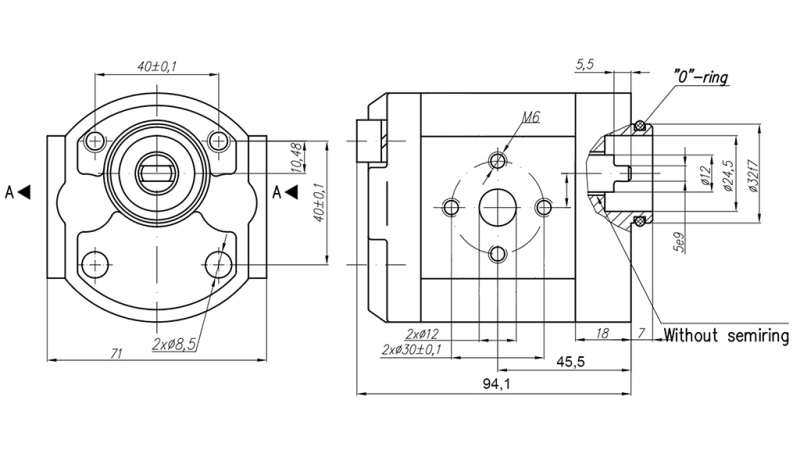 POMPE HYDRAULIQUE 10A4.2X179 GR.1 - 4,2cc - GAUCHE