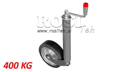 PATTES DE SUPPORT FILETÉES AVEC ROUE POUR REMORQUES 250MM 400KG