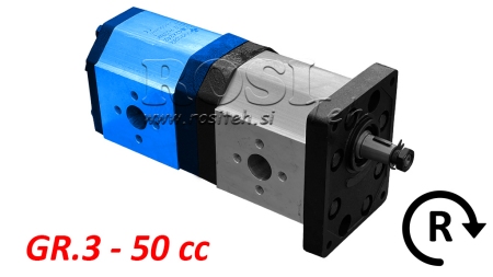 POMPE HYDRAULIQUE ARRIÈRE GROUPE 3 –50 cm³ – ROTATION A DROITE (REFERENCE : 30C50X242)