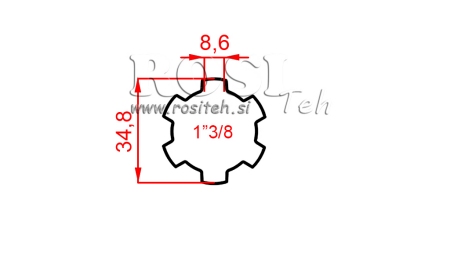 ARBRE CANELÉ CARDAN 1-3/8 (1000 mm)