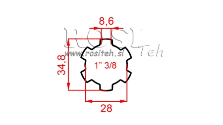 KARDANSKA UTORNA GRED 1-3/8 (1000 mm)