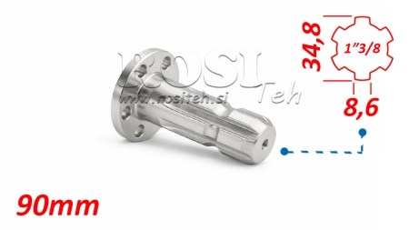 ADAPTATEUR CARDAN AVEC BRIDE 6 TROUS 1-3/8 (90 mm)