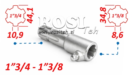 ADAPTATEUR CARDAN AVEC GOUPILLE DE 1-3/8 À 1-3/4 (165 mm)