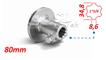 ADAPTATEUR CARDAN AVEC BRIDE ET GOUPILLE 1-3/8 (80 mm)