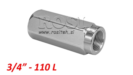 CLAPET ANTI RETOUR EN LIGNE VU - FEM/FEM G3/4- 110 L/MIN-350 BAR