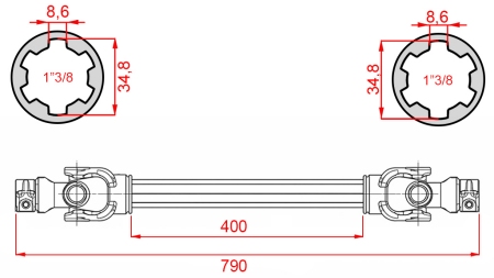 ARBRE À CARDAN ECO 790mm 35-60HP STANDARD