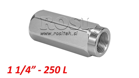 CLAPET ANTI RETOUR EN LIGNE VU - FEM/FEM G1-1/4- 250 L/MIN-300 BAR