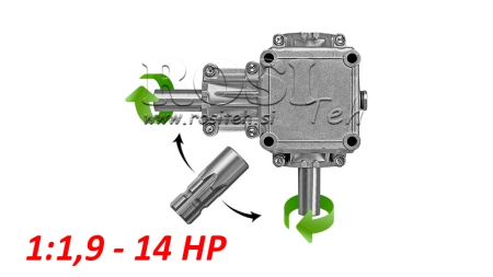 BOÎTE DE VITESSE ANGLE P.T.O 1:1.9 (14HP-10KW)