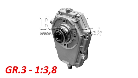 BOITIER MULTIPLICATEUR POUR POMPE HYDRAULIQUE DE GROUPE 3 – 1:3.8 FEMELLE SUR GOUPILLE /ERGOT