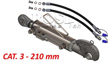 BARRE DE POUSSEE 3ÈME POINT HYDRAULIQUE AVEC CROCHET AUTOMATIQUE - CAT. 3 - 80/40-210 (90-210 HP) (25,4 mm)