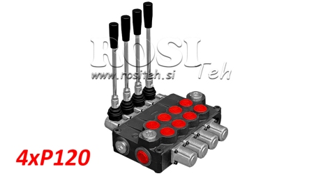 DISTRIBUTEUR HYDRAULIQUE MONOBLOC 120 LITRES 4xP120
