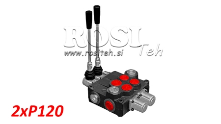 DISTRIBUTEUR HYDRAULIQUE MONOBLOC 120 LITRES 2xP120
