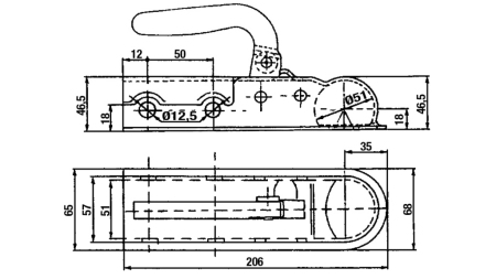 VLEČNA KLJUKA ZA AVTO PRIKOLICO OKROGLA FI50