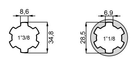 ADAPTATEUR CARDAN ADAPTATEUR DE 1-1/8 À 1-3/8 (76 mm)