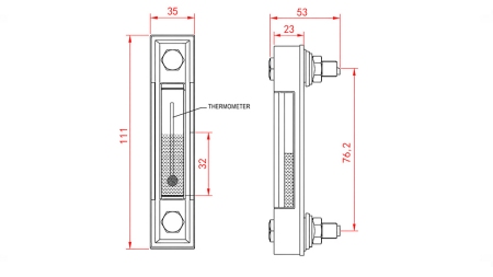 ÉCHELLE DE MESURE DE TEMPÉRATURE PETITE M10 - 76MM