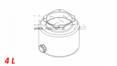 RÉSERVOIR MÉTALLIQUE ROND PP 4 LITRES HORIZONTAL-VERTICAL
