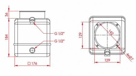 RÉSERVOIR MÉTALLIQUE ROND PVC 4 LITRES HORIZONTAL-VERTICAL