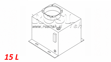 RÉSERVOIR MÉTALLIQUE RECTANGULAIRE PP 15 LITRES HORIZONTAL-VERTICAL