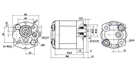 POMPE HYDRAULIQUE 10C2,7X302 2,7 CM³ – SENS HORAIRE