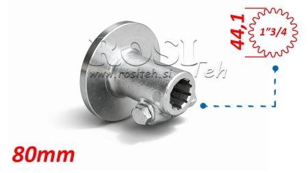 ADAPTATEUR CARDAN AVEC BRIDE ET GOUPILLE 1-3/4 (80 mm) (20 CANNELURES)