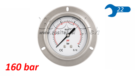 MANOMÈTRE DN100 ARRIÈRE 0 - 160 BAR - 1/2